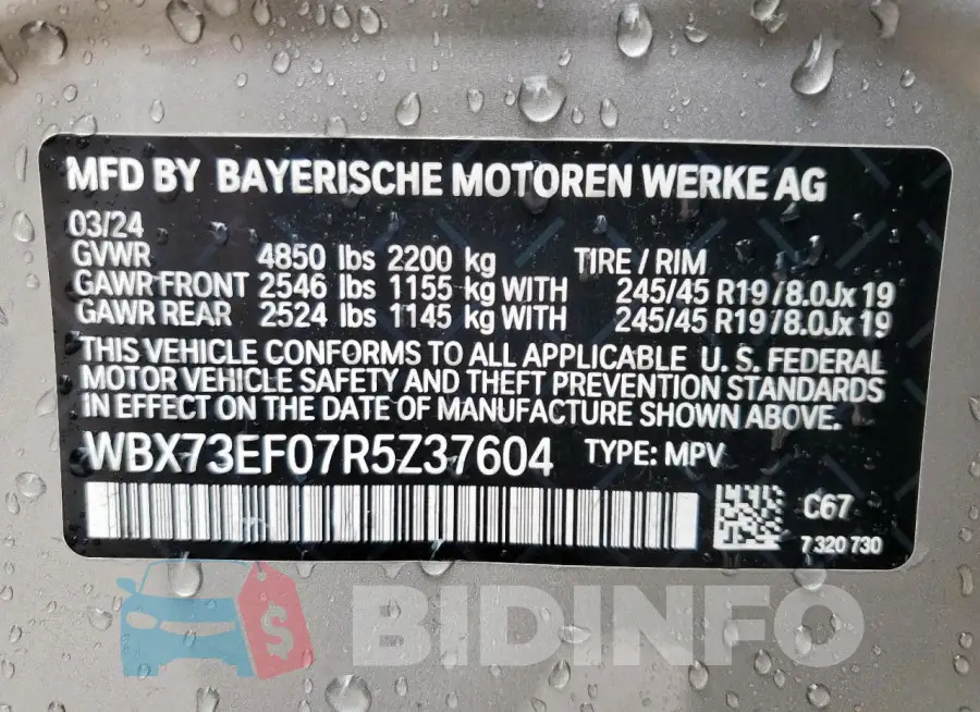 WBX73EF07R5Z37604 Photo# 13