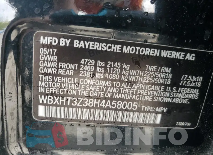 WBXHT3Z38H4A58005 Photo# 13