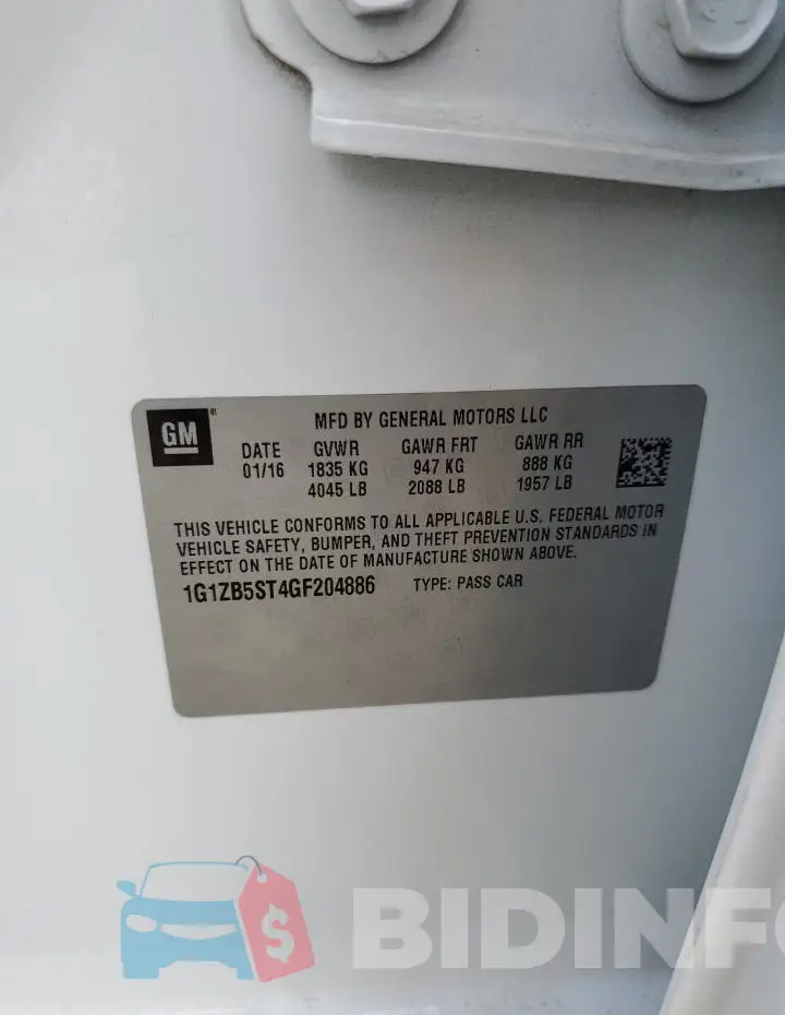 1G1ZB5ST4GF204886 Photo# 13