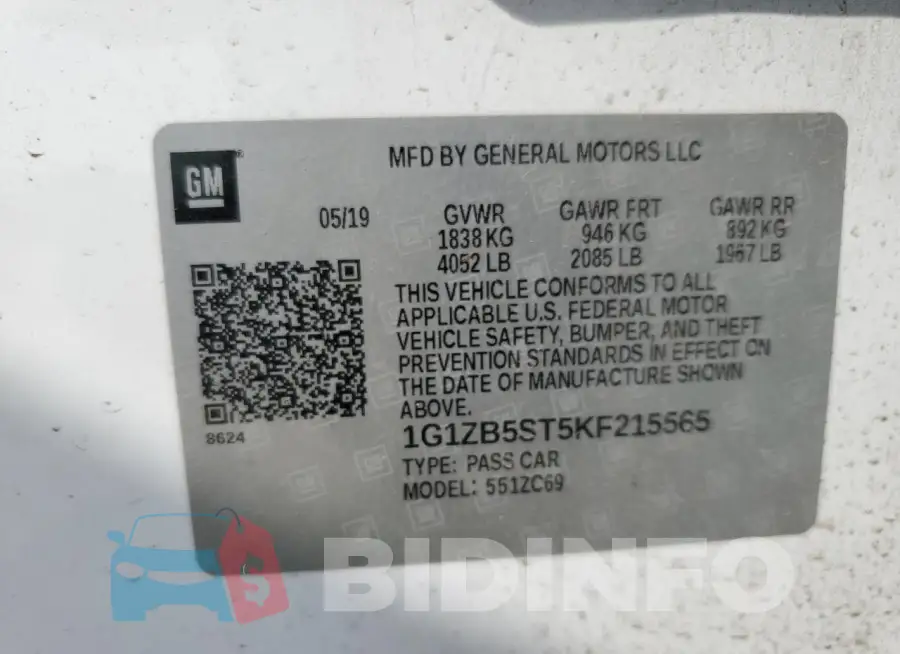 1G1ZB5ST5KF215565 Photo# 12