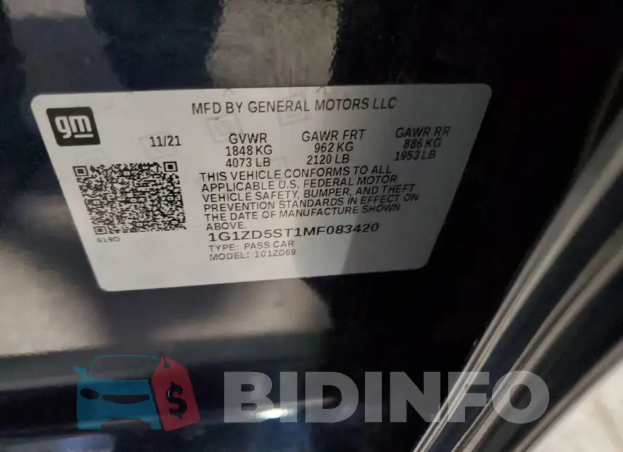 1G1ZD5ST1MF083420 Photo# 12