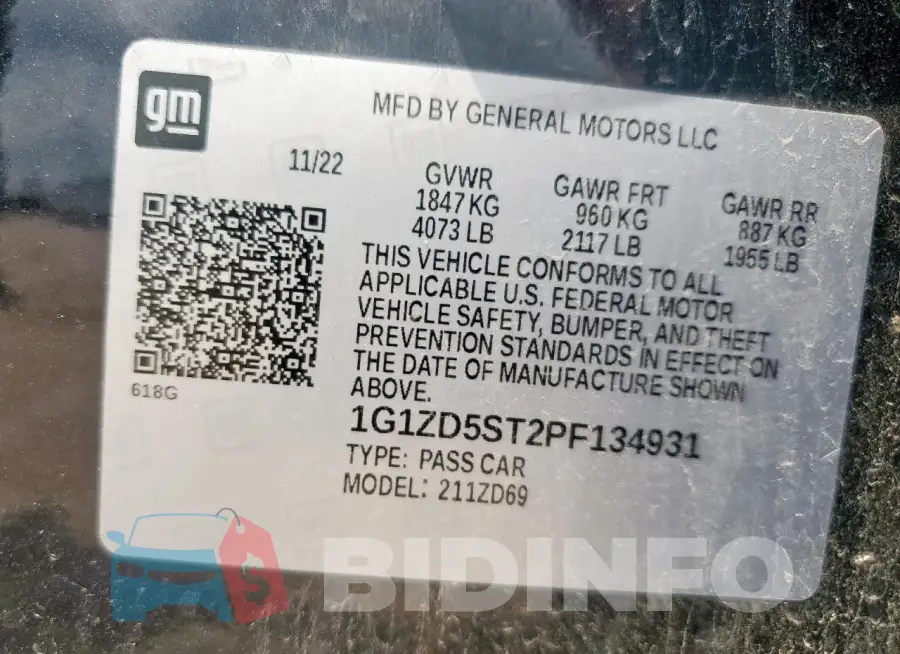 1G1ZD5ST2PF134931 Photo# 13