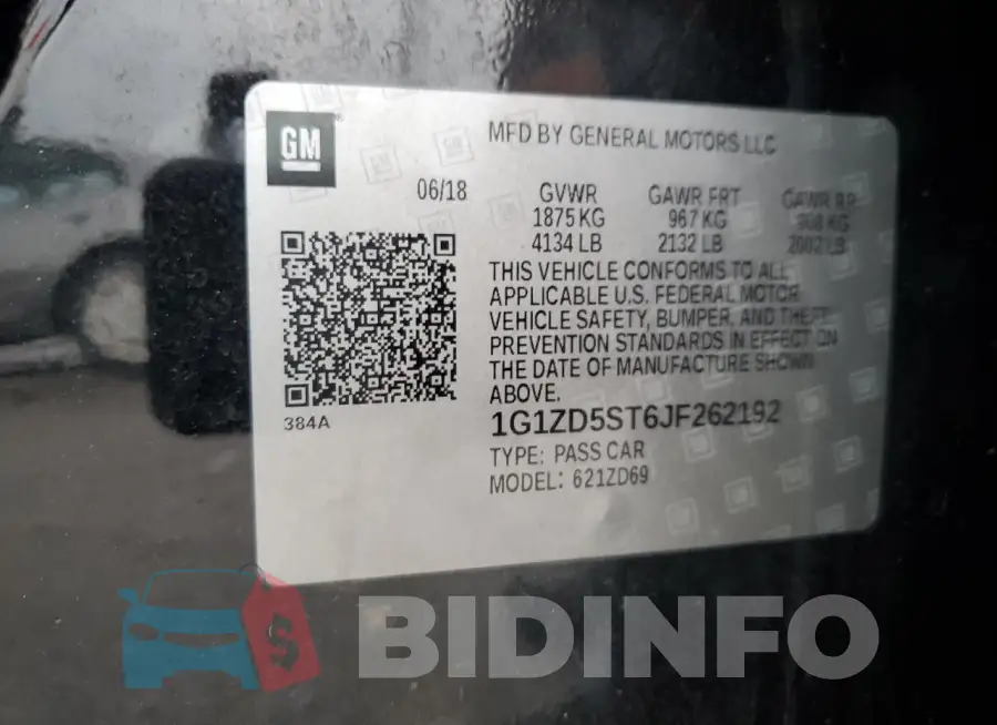 1G1ZD5ST6JF262192 Photo# 12