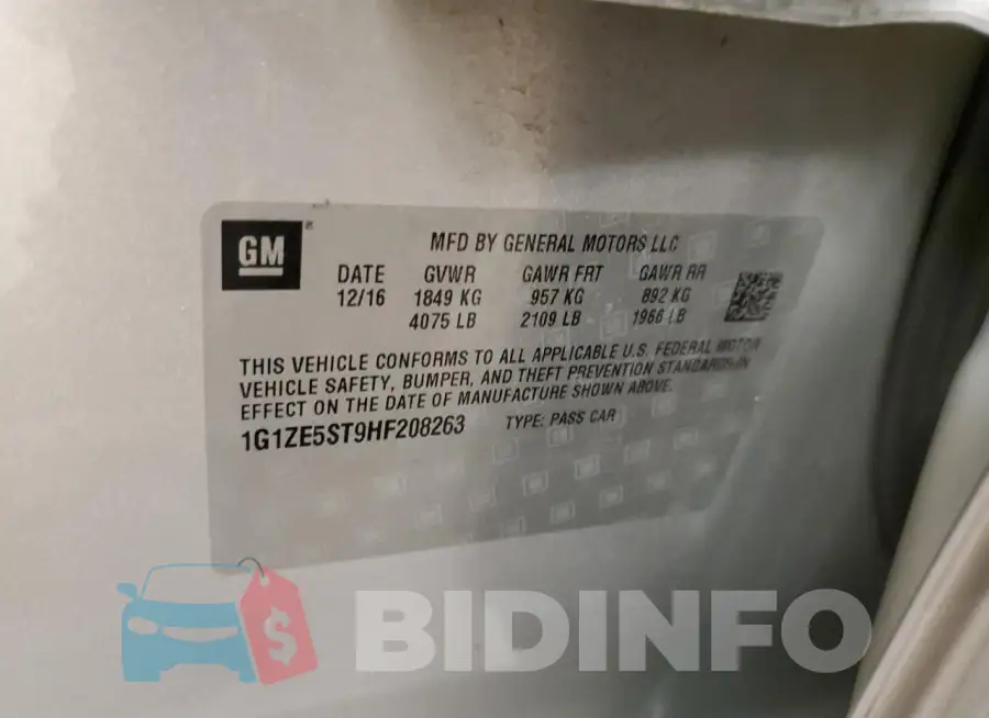 1G1ZE5ST9HF208263 Photo# 12