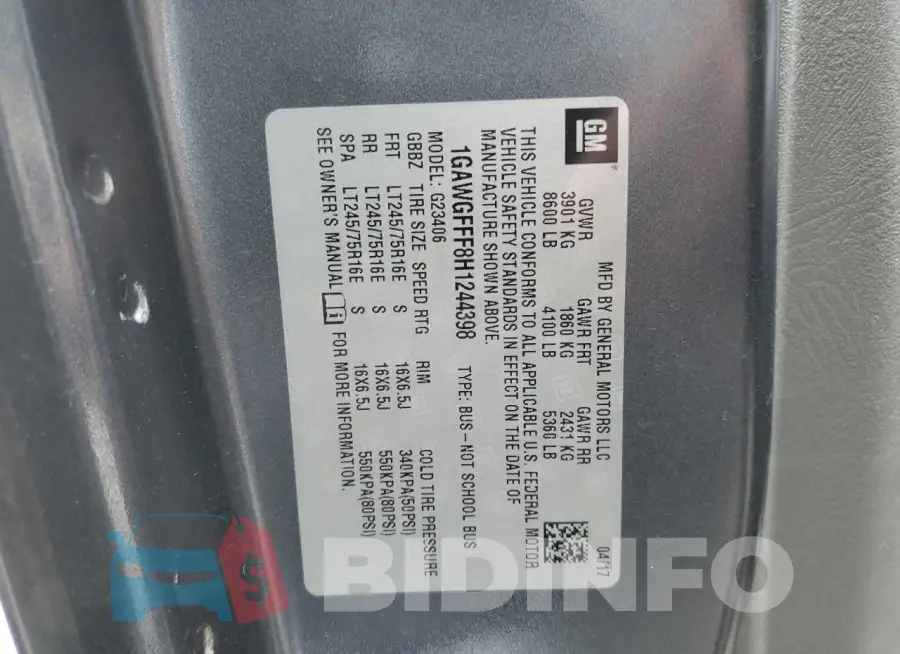 1GAWGFFF8H1244398 Photo# 13