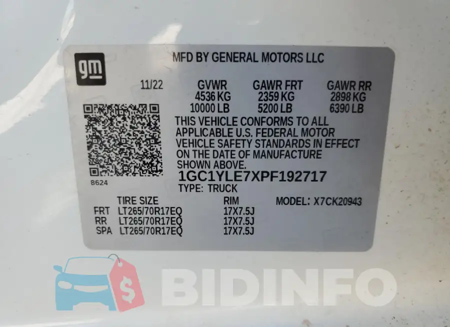 1GC1YLE7XPF192717 Photo# 12