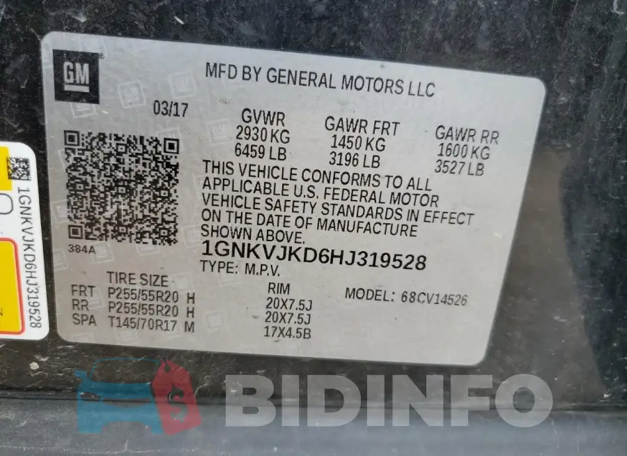 1GNKVJKD6HJ319528 Photo# 13