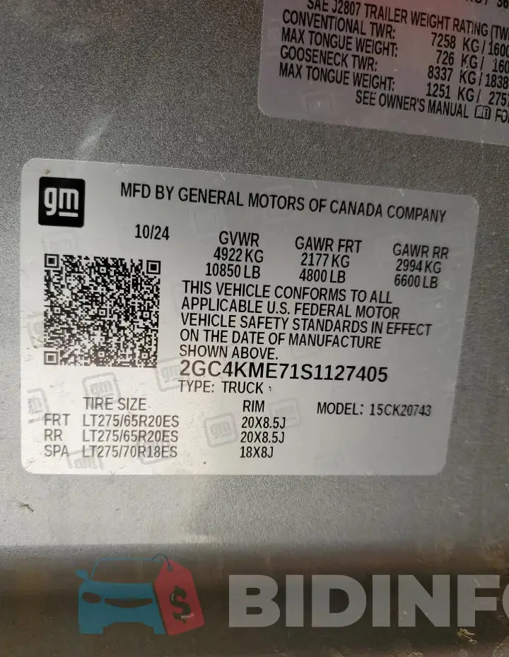 2GC4KME71S1127405 Photo# 12