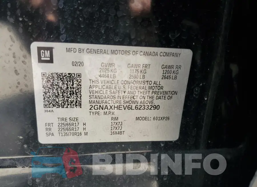 2GNAXHEV6L6233290 Photo# 13