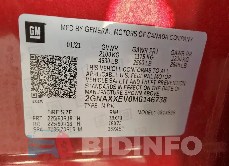 2GNAXXEV0M6146738 Photo# 13