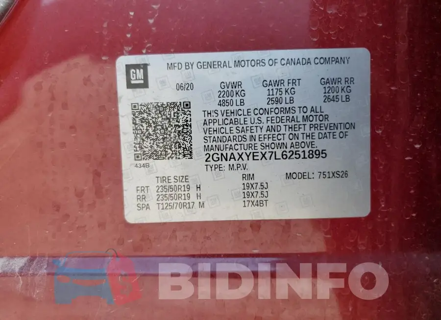 2GNAXYEX7L6251895 Photo# 13
