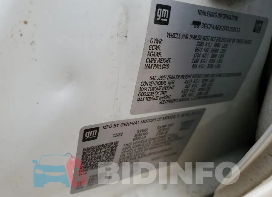 3GCPAAEK2PG152413 Photo# 12