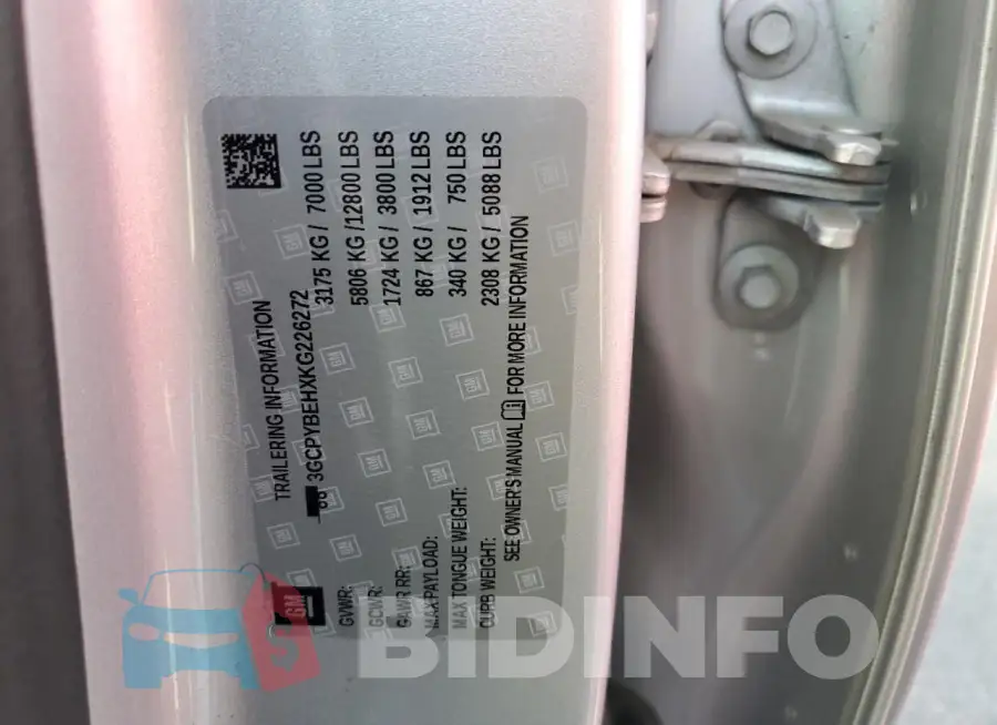 3GCPYBEHXKG226272 Photo# 12