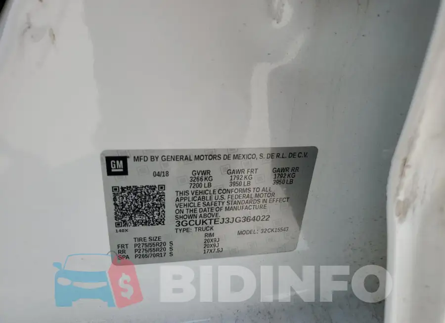 3GCUKTEJ3JG364022 Photo# 12