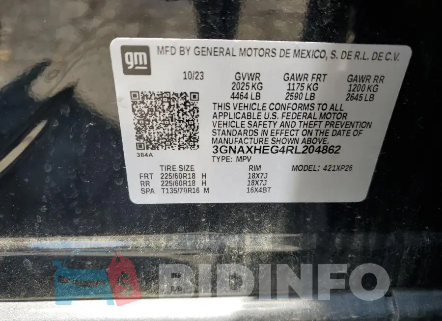 3GNAXHEG4RL204862 Photo# 13