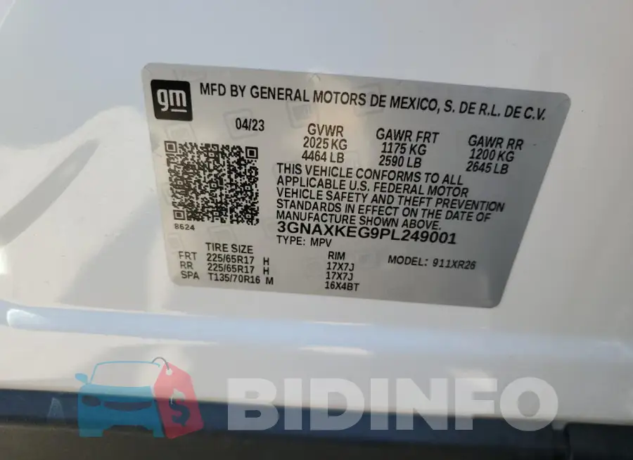 3GNAXKEG9PL249001 Photo# 12