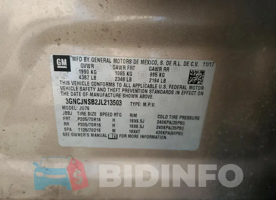 3GNCJNSB2JL213503 Photo# 13