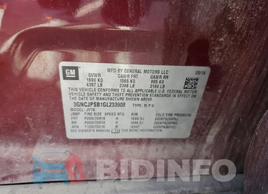 3GNCJPSB1GL233908 Photo# 13