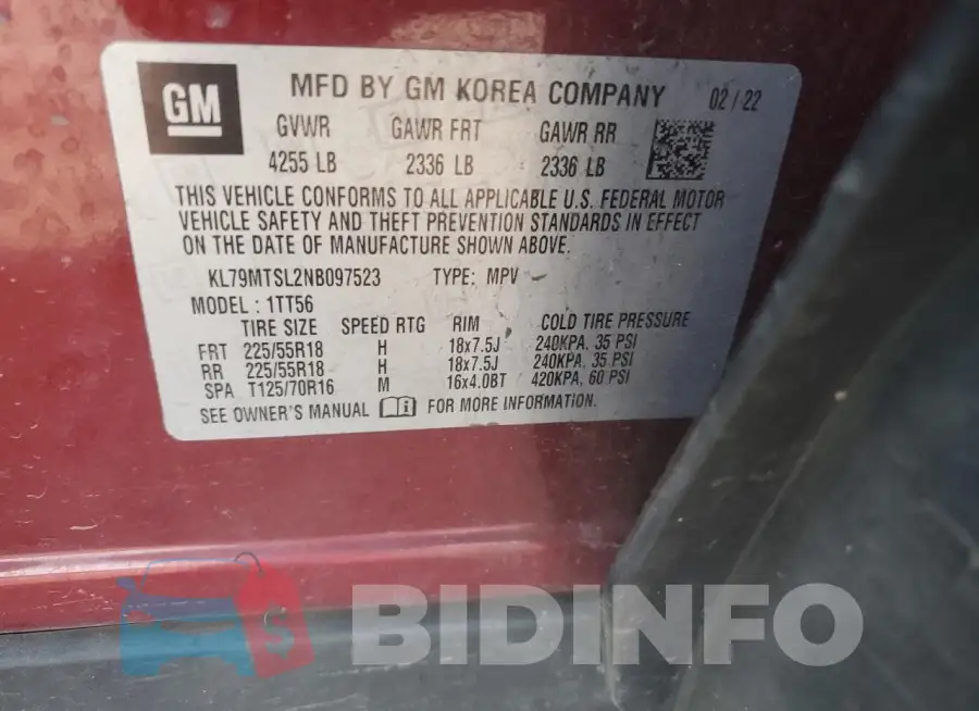 KL79MTSL2NB097523 Photo# 13