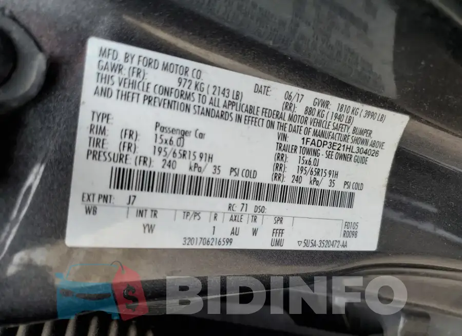 1FADP3E21HL304026 Photo# 12