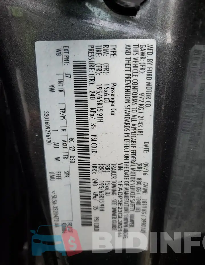 1FADP3E23GL382144 Photo# 12