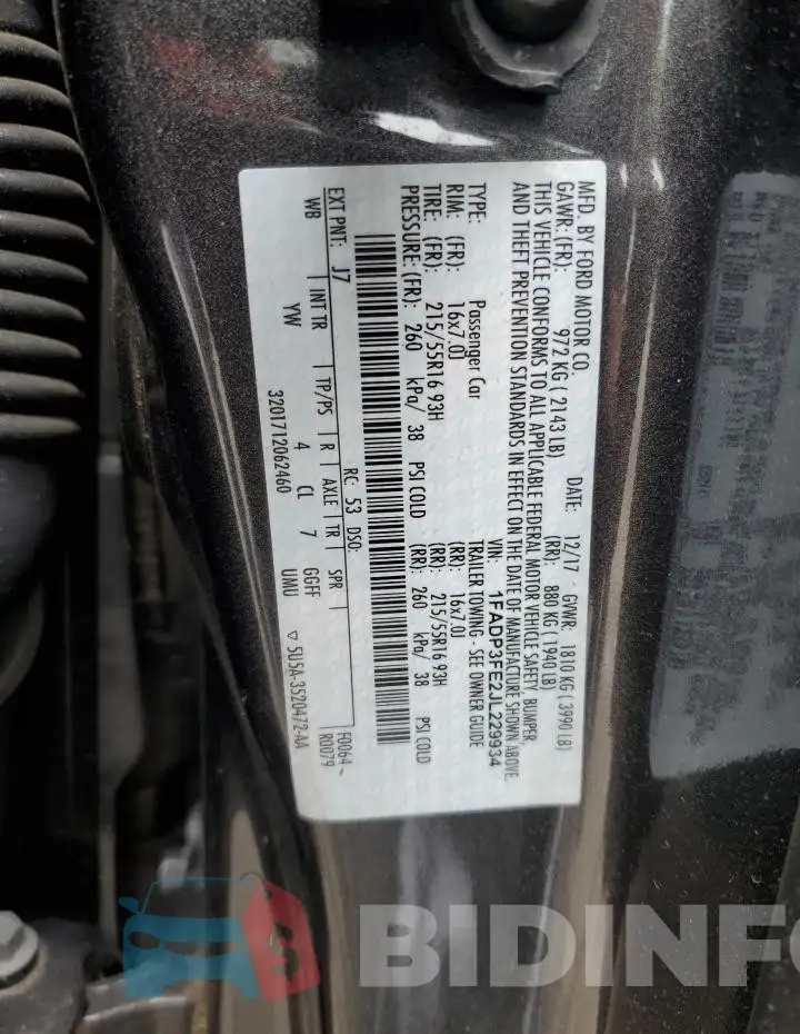 1FADP3FE2JL229934 Photo# 12