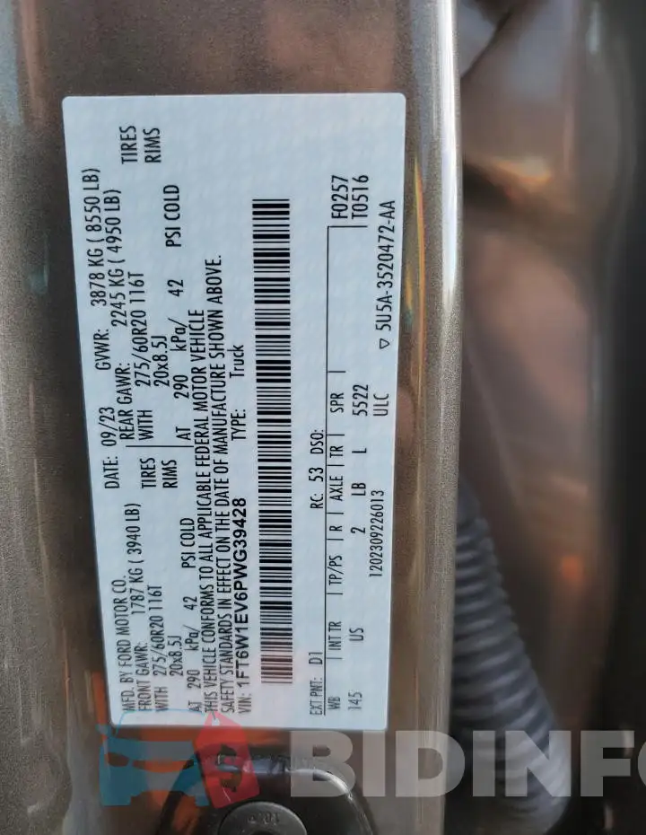 1FT6W1EV6PWG39428 Photo# 12