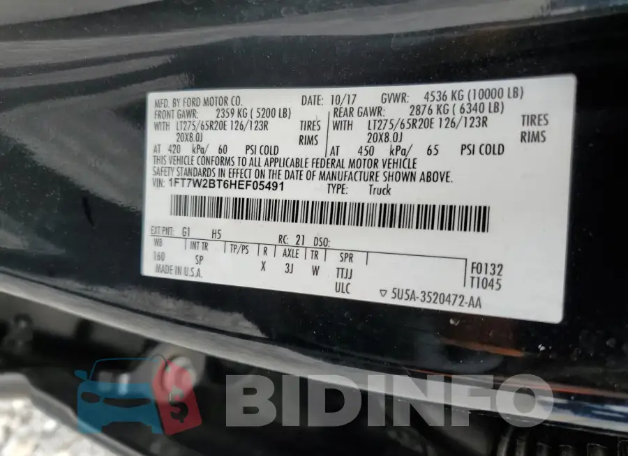 1FT7W2BT6HEF05491 Photo# 12