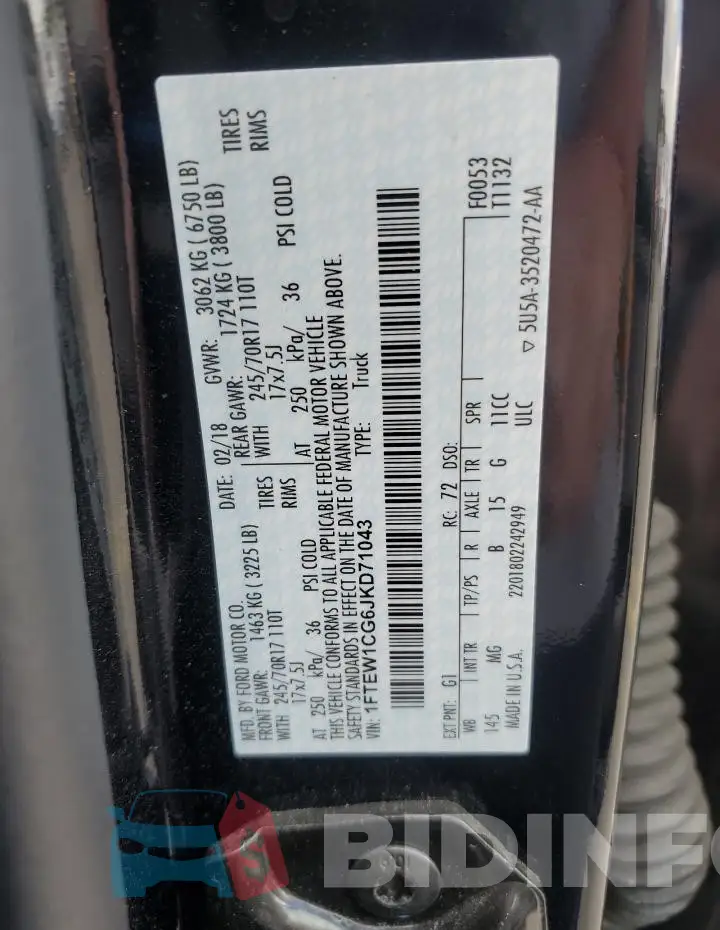 1FTEW1CG6JKD71043 Photo# 13
