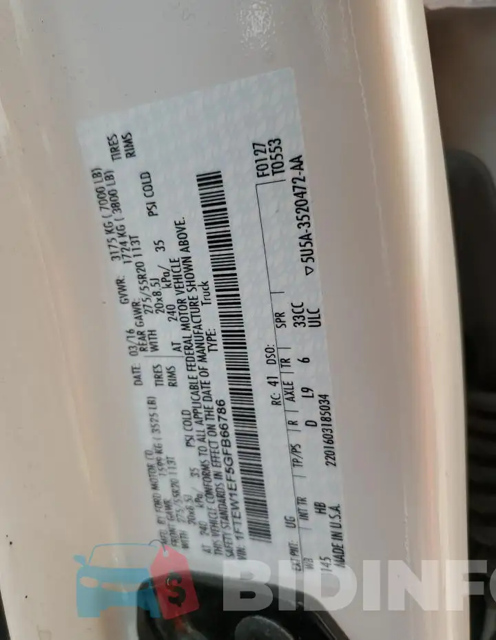 1FTEW1EF5GFB66786 Photo# 12