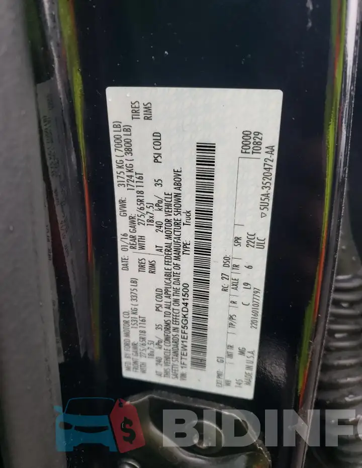 1FTEW1EF5GKD41500 Photo# 12