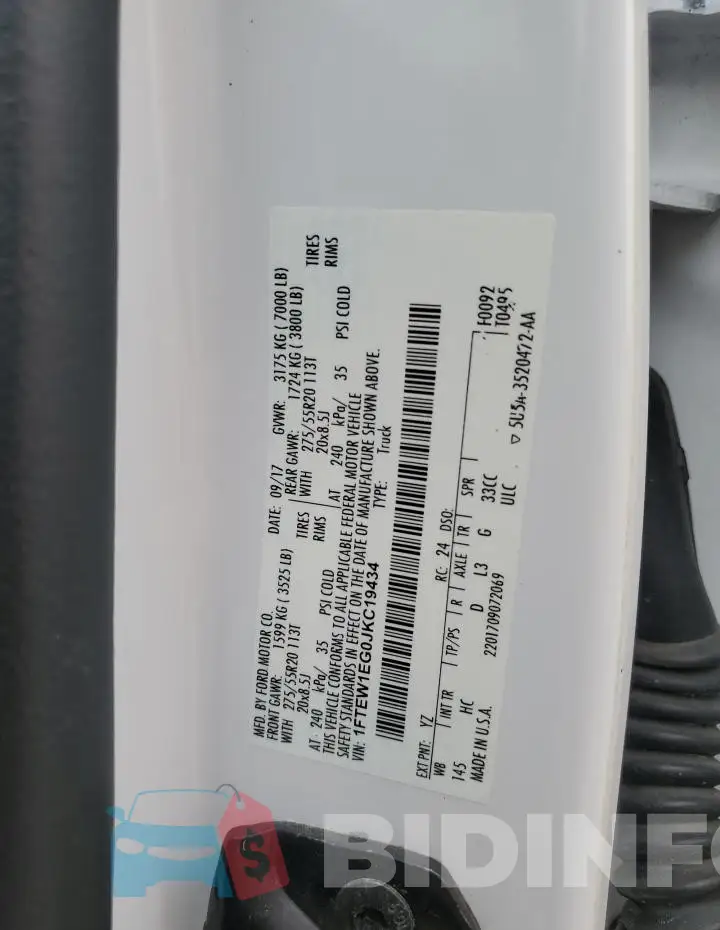 1FTEW1EG0JKC19434 Photo# 12