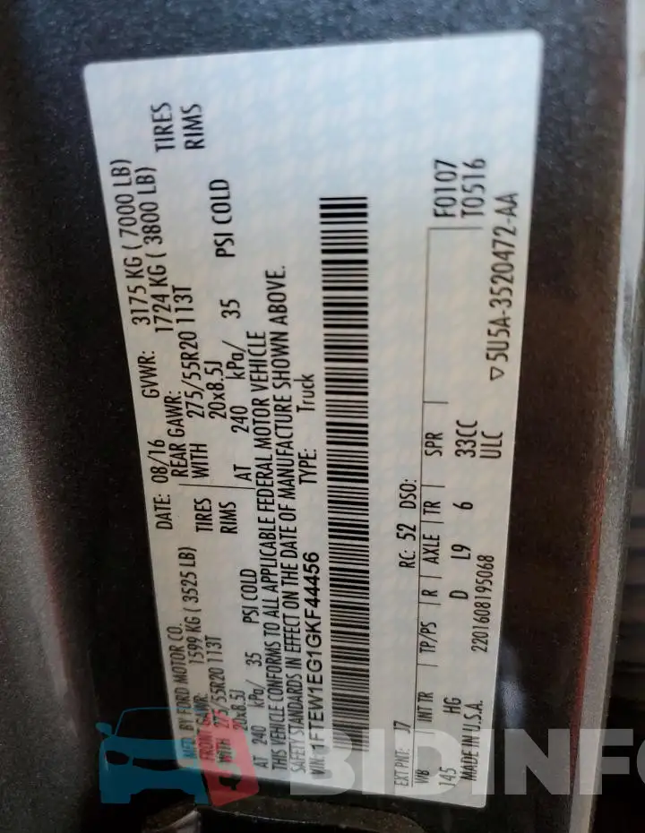 1FTEW1EG1GKF44456 Photo# 12