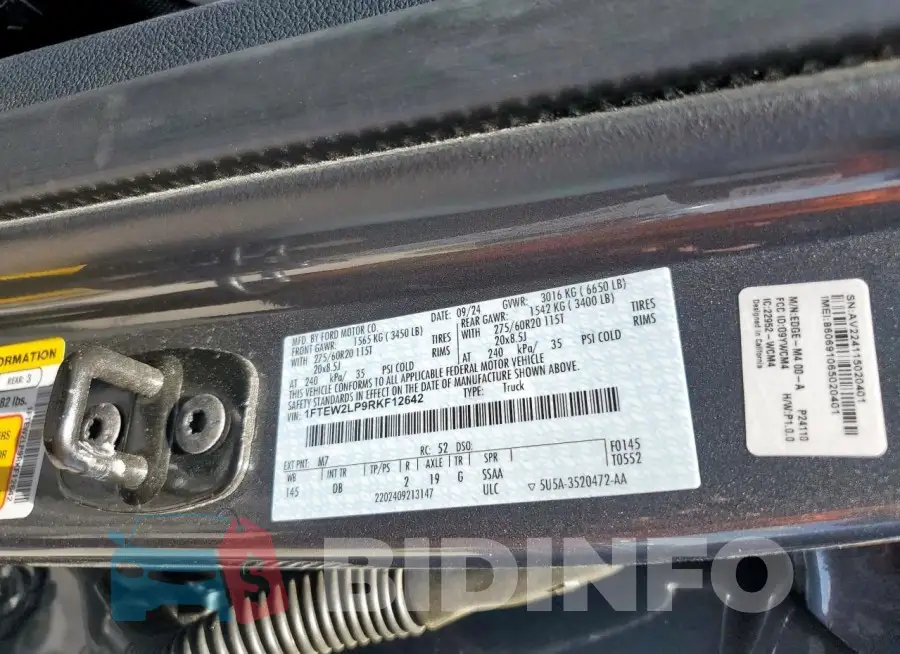 1FTEW2LP9RKF12642 Photo# 13