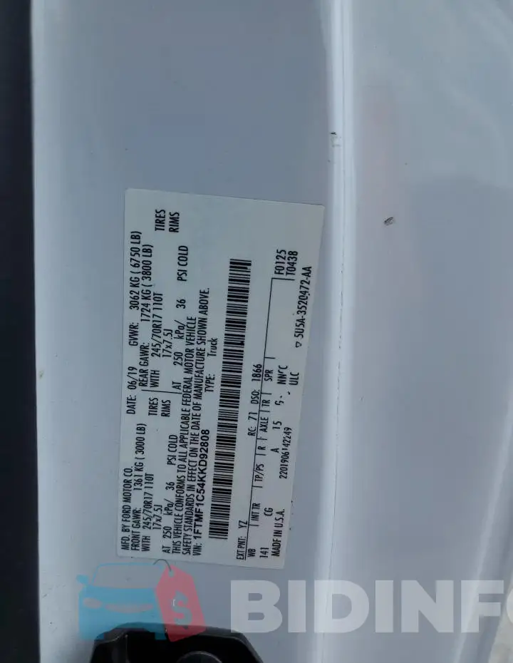 1FTMF1C54KKD92808 Photo# 12