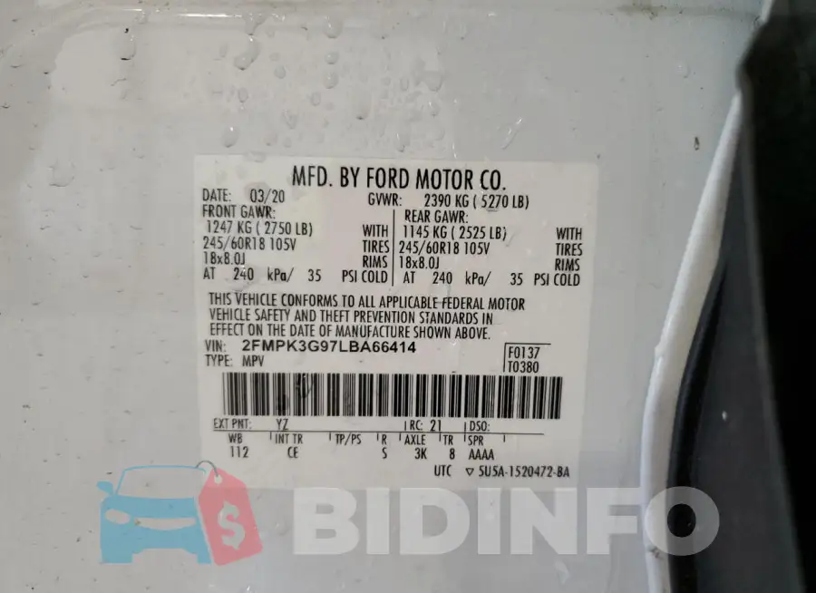 2FMPK3G97LBA66414 Photo# 14
