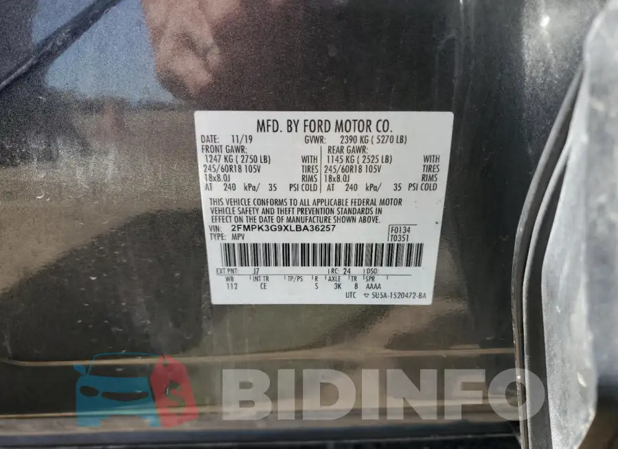 2FMPK3G9XLBA36257 Photo# 13