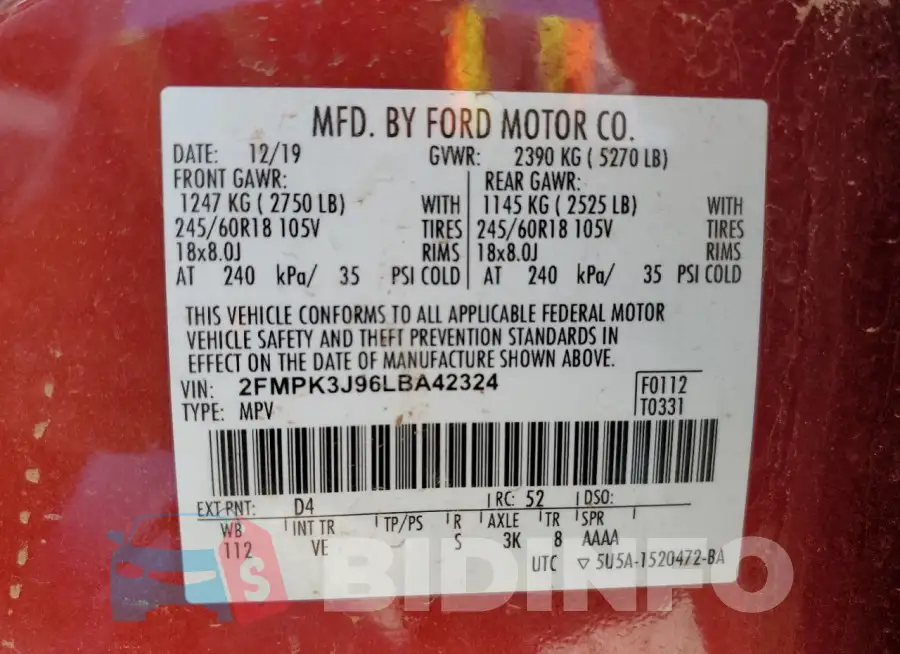 2FMPK3J96LBA42324 Photo# 12