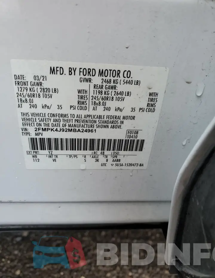 2FMPK4J92MBA24961 Photo# 12