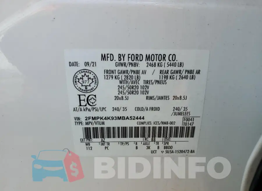 2FMPK4K93MBA52444 Photo# 14