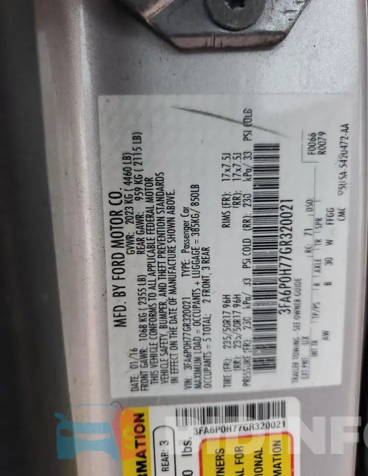3FA6P0H77GR320021 Photo# 13