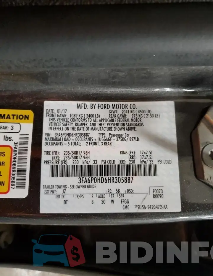 3FA6P0HD6HR305887 Photo# 12