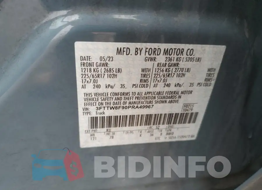 3FTTW8F90PRA49967 Photo# 12