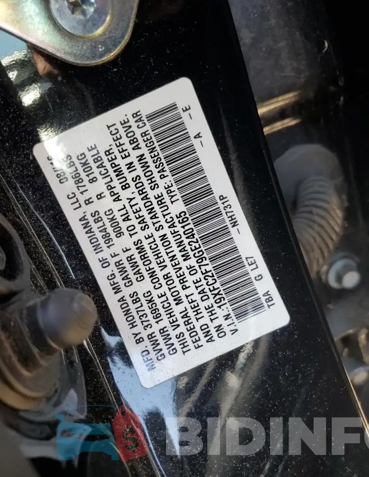 19XFC2F79GE240165 Photo# 13