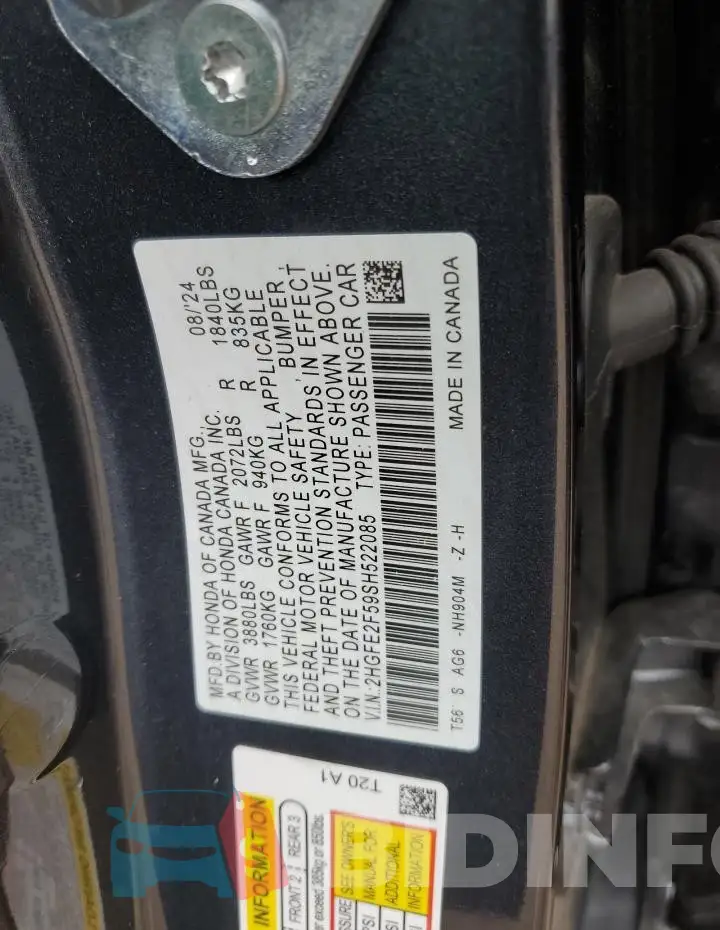2HGFE2F59SH522085 Photo# 12