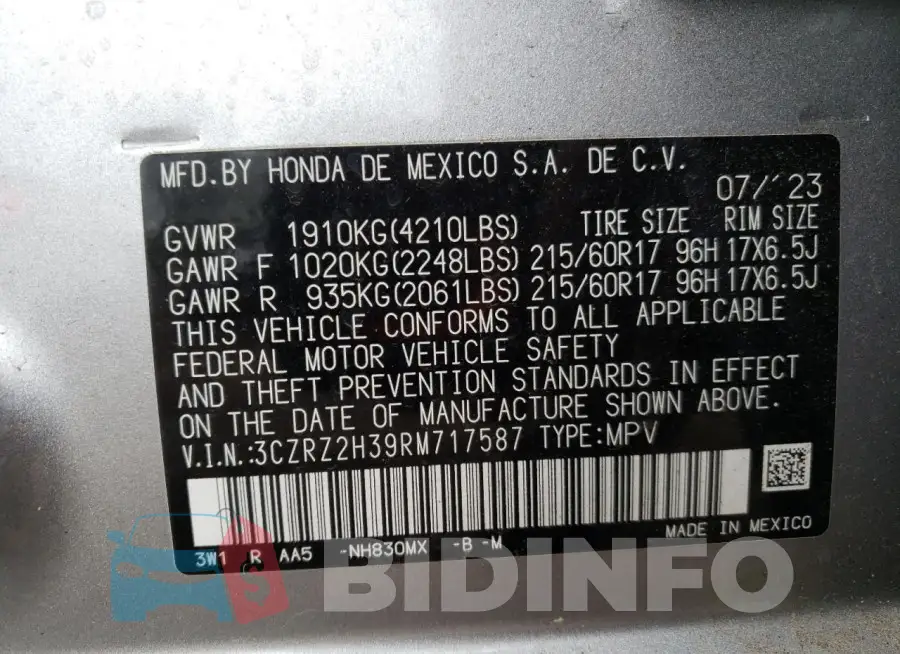 3CZRZ2H39RM717587 Photo# 14