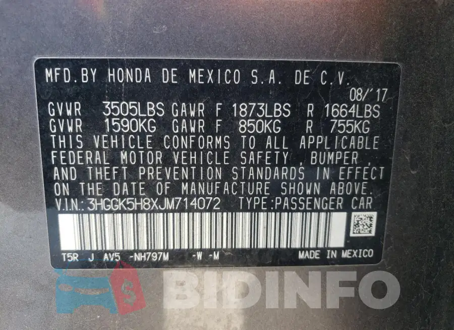 3HGGK5H8XJM714072 Photo# 12