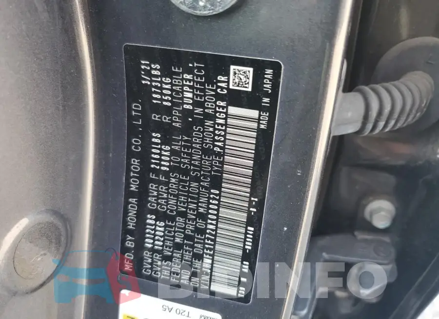 JHMFE1F72NX000620 Photo# 12