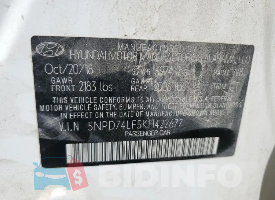 5NPD74LF5KH422677 Photo# 12