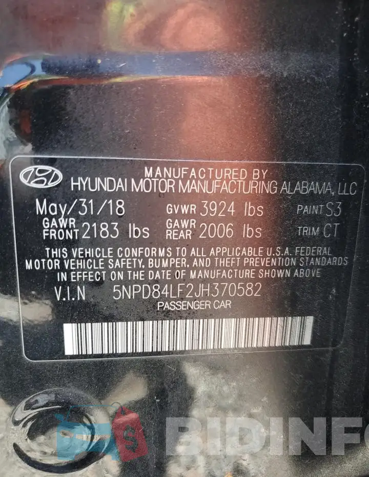 5NPD84LF2JH370582 Photo# 12